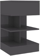 SHUMEE - Nočný stolík sivý s vysokým leskom 40 × 35 × 65 cm drevotrieska, 808664 - Nočný stolík