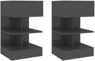 SHUMEE - Nočné stolíky 2 ks sivé s vysokým leskom 40 × 35 × 65 cm, 808665 - Nočný stolík