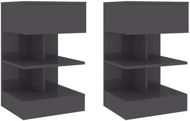 SHUMEE - Nočné stolíky 2 ks sivé s vysokým leskom 40 × 35 × 65 cm, 808665 - Nočný stolík
