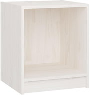 SHUMEE Noční stolek bílý 35,5 × 33,5 × 41,5 cm masivní borové dřevo, 809921 - Noční stolek