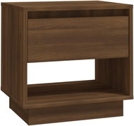 SHUMEE Noční stolek hnědý dub 45 × 34 × 44 cm dřevotříska, 812985 - Noční stolek