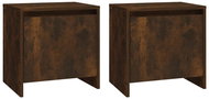 SHUMEE Bedside tables 2 pcs smoked oak 45 × 34 × 44,5 cm chipboard, 813045 - Night Stand