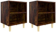 SHUMEE Noční stolky masivní dřevěné nohy 2 ks kouřový dub 40 × 30 × 50 cm, 813099 - Night Stand