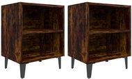 SHUMEE Noční stolky s kovovými nohami 2 ks kouřový dub 40 × 30 × 50 cm , 813105 - Night Stand