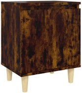 SHUMEE Noční stolek masivní dřevěné nohy kouřový dub 40 × 30 × 50 cm, 813110 - Noční stolek