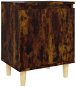 SHUMEE Noční stolek masivní dřevěné nohy kouřový dub 40 × 30 × 50 cm, 813110 - Noční stolek