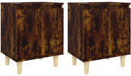 SHUMEE Noční stolky masivní dřevěné nohy 2 ks kouřový dub 40 × 30 × 50 cm, 813111 - Night Stand