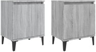 SHUMEE Noční stolky s kovovými nohami 2 ks šedé sonoma 40 × 30 × 50 cm, 813119 - Noční stolek