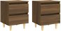 SHUMEE Nočné stolíky masívne drevené nohy 2 ks hnedý dub 40 × 35 × 50 cm, 813127 - Nočný stolík