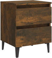 SHUMEE Noční stolek s kovovými nohami kouřový dub 40 × 35 × 50 cm , 813128 - Noční stolek