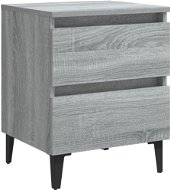 SHUMEE Noční stolek s kovovými nohami šedý sonoma 40 × 35 × 50 cm, 813130 - Noční stolek