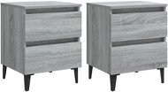SHUMEE Noční stolky s kovovými nohami 2 ks šedé sonoma 40 × 35 × 50 cm, 813131 - Noční stolek