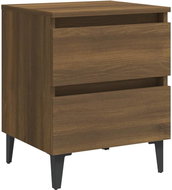 SHUMEE Noční stolek s kovovými nohami hnědý dub 40 × 35 × 50 cm , 813132 - Night Stand