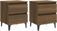 SHUMEE Noční stolky s kovovými nohami 2 ks hnědý dub 40 × 35 × 50 cm , 813133 - Night Stand