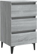 SHUMEE Noční stolek s kovovými nohami šedý sonoma 40 × 35 × 69 cm , 813142 - Night Stand