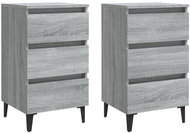 SHUMEE Noční stolky s kovovými nohami 2 ks šedé sonoma 40 × 35 × 69 cm, 813143 - Night Stand