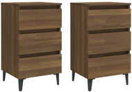 SHUMEE Noční stolky s kovovými nohami 2 ks hnědý dub 40 × 35 × 69 cm , 813145 - Night Stand