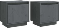 SHUMEE Noční stolky 2 ks šedé 40 × 30 × 40 cm masivní borové dřevo, 813310 - Night Stand