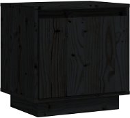 SHUMEE Noční stolek černý 40 × 30 × 40 cm masivní borové dřevo, 813313 - Noční stolek