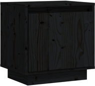 SHUMEE Noční stolek černý 40 × 30 × 40 cm masivní borové dřevo, 813313 - Night Stand