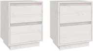 SHUMEE Noční stolky 2 ks bílé 40 × 35 × 50 cm masivní borové dřevo, 813318 - Noční stolek