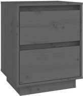 SHUMEE Noční stolek šedý 40 × 35 × 50 cm masivní borové dřevo, 813319 - Noční stolek