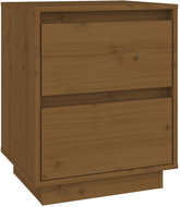 SHUMEE Noční stolek medově hnědý 40 × 35 × 50 cm masivní borové dřevo, 813321 - Noční stolek