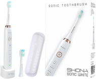 SHONA SONIC bílý - 5 režimů/2 nástavce/800 mAh - Elektrický zubní kartáček