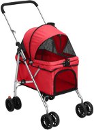 Shumee Skládací 76 × 50 × 100 cm oxfordská tkanina červený  - Dog Stroller