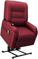 SHUMEE Electric massage lift recliner burgundy faux leather 249918 - Massage Chair