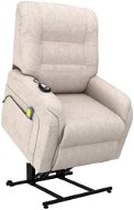 SHUMEE Electric Lifting Massage Reclining Chair Cream Textile 249924 - Massage Chair