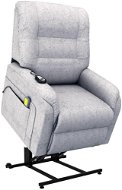 SHUMEE Electric Lifting Massage Reclining Chair Light Grey Textile 249925 - Massage Chair