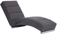 SHUMEE Massage Lounger Grey Faux Leather - Lounge