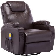 Houpací masážní křeslo hnědé umělá kůže 246636 - Massage Chair