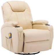 Massage Chair Houpací masážní křeslo krémové umělá kůže 246637 - Masážní křeslo