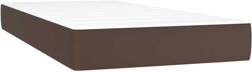 Shumee Pocket Spring Mattress, Faux Leather, Brown, 90 × 200 × 20cm - Mattress - Main image