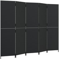 Shumee Dělicí stěna 365348, 5 panelů, polyratan, černá - Paraván