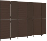 Shumee Dělicí stěna 365353, 6 panelů, polyratan, hnědá - Paraván