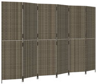 Shumee Dělicí stěna 365354, 6 panelů, polyratan, šedá - Paraván