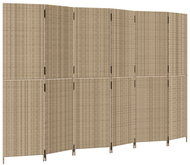 Shumee Dělicí stěna 365355, 6 panelů, polyratan, béžová - Paraván