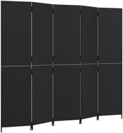 Shumee Dělicí stěna 365364, 5 panelů, polyratan, černá - Paraván
