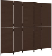 Shumee Dělicí stěna 365365, 5 panelů, polyratan, hnědá - Paraván