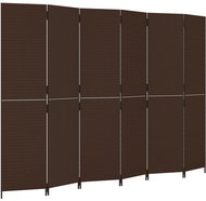 Shumee Dělicí stěna 365369, 6 panelů, polyratan, hnědá - Paraván