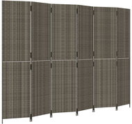 Shumee Dělicí stěna 365370, 6 panelů, polyratan, šedá - Paraván