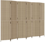 Shumee Dělicí stěna 365371, 6 panelů, polyratan, béžová - Paraván