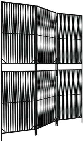Shumee Dělicí stěna 365372, 3 panely, polyratan, černá - Paraván - Main image