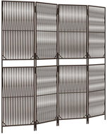 Shumee Dělicí stěna 365377, 4 panely, polyratan, hnědá - Paraván