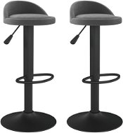Shumee Barové stoličky 2 ks zamat tmavosivý - Barová stolička