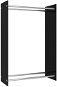 SHUMEE Dřevník, sklo, černý 80 × 35 × 120 cm - Dřevník