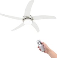 SHUMEE Ozdobný stropný ventilátor so svetlom 128 cm biely - Ventilátor